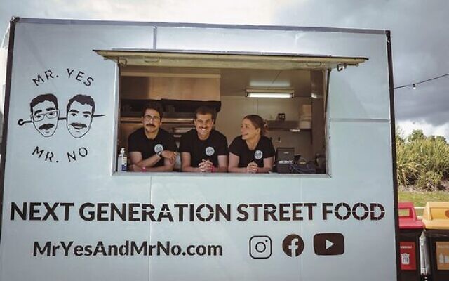Mr Yes and Mr No food truck founders Jacob Sacher (left) and Daniel Simson. Mr Yes and Mr No food truck founders Jacob Sacher (left) and Daniel Simson.
