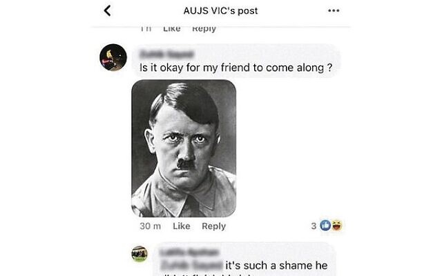 The post on AUJS Victoria's Facebook page in May. The post on AUJS Victoria's Facebook page in May.