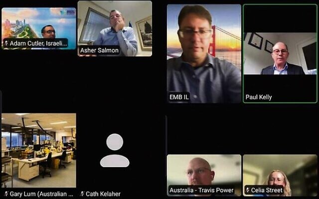 Monday's meeting of Israeli and Australian health officials.
Photo: Screengrab Monday's meeting of Israeli and Australian health officials.
Photo: Screengrab