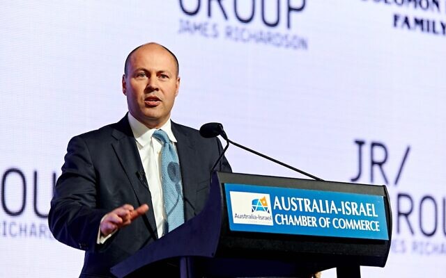 Josh Frydenberg addressing the AICC lunch. Photo: Peter Haskin Josh Frydenberg addressing the AICC lunch. Photo: Peter Haskin