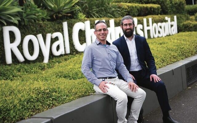 Asher Glasman (left) with his brother, Rabbi Yaakov Glasman, at the Royal Children's Hospital in Melbourne. Photo: Peter Haskin Asher Glasman (left) with his brother, Rabbi Yaakov Glasman, at the Royal Children's Hospital in Melbourne. Photo: Peter Haskin