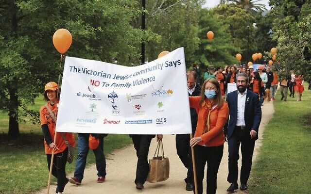 Walk against family violence at Caulfield Park. Photo: Peter Haskin Walk against family violence at Caulfield Park. Photo: Peter Haskin