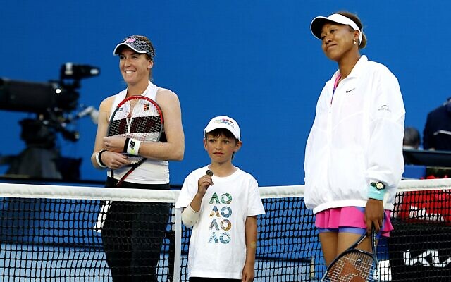 Heads or tails? The coin toss before the Brengle versus Osaka second round match on Rod Laver Arena. Photo: Peter Haskin Heads or tails? The coin toss before the Brengle versus Osaka second round match on Rod Laver Arena. Photo: Peter Haskin
