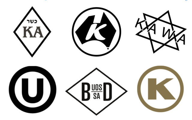 Australian and international kosher symbols. Australian and international kosher symbols.