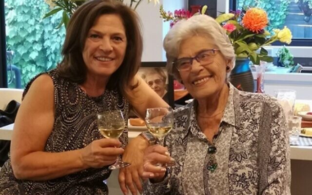 Annetta Able (right) celebrating her 98th birthday with daughter Daphne Carmi last week. Photo: Nimrod Carmi Annetta Able (right) celebrating her 98th birthday with daughter Daphne Carmi last week. Photo: Nimrod Carmi