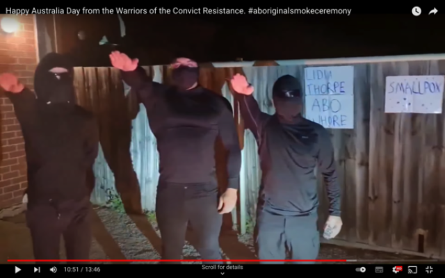 A screengrab from the neo-Nazi video. Photo: YouTube screenshot. A screengrab from the neo-Nazi video. Photo: YouTube screenshot.