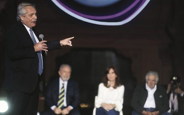 President Alberto Fernandez speaking at a rally.
Photo: Mariano Gabriel Sanchez/Anadolu Agency via Getty Images President Alberto Fernandez speaking at a rally.
Photo: Mariano Gabriel Sanchez/Anadolu Agency via Getty Images