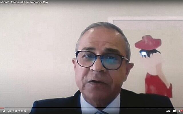 Amir Maimon taking part in the ZFA's IHRD commemoration.
Photo: YouTube screenshot Amir Maimon taking part in the ZFA's IHRD commemoration.
Photo: YouTube screenshot