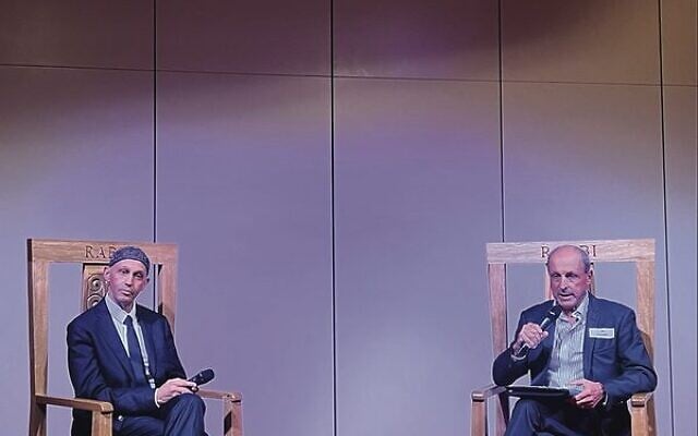 Rabbi Sergio Bergman (left) in conversation with Vic Alhadeff at Emanuel Synagogue on Monday. Rabbi Sergio Bergman (left) in conversation with Vic Alhadeff at Emanuel Synagogue on Monday.
