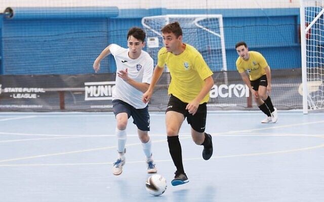 Ethan De Melo (front, on right) has been selected in the Futsalroos squad for the second time. Photo: Peter Haskin Ethan De Melo (front, on right) has been selected in the Futsalroos squad for the second time. Photo: Peter Haskin