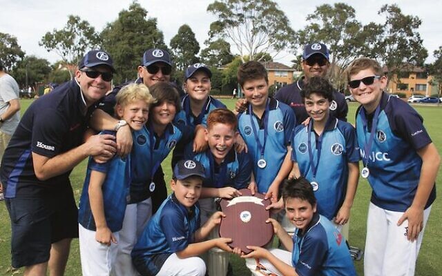 The Maccabi-AJAX Colts with the U13B premiership shield. The Maccabi-AJAX Colts with the U13B premiership shield.