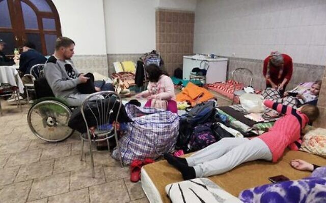 Sheltering in the Kharkiv shule. Sheltering in the Kharkiv shule.