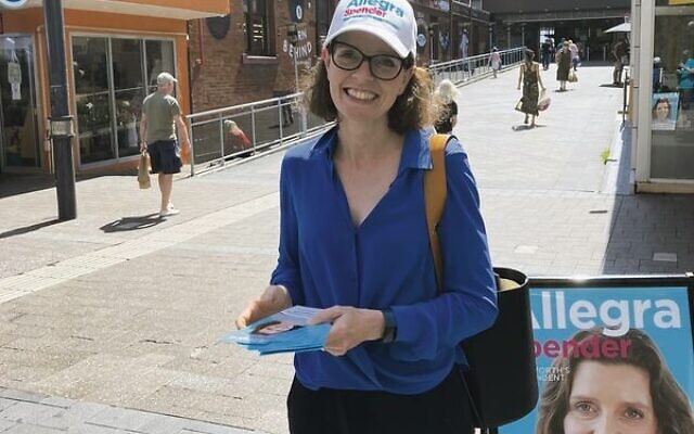 Allegra Spender campaigning in Bondi Junction. Photo: Facebook Allegra Spender campaigning in Bondi Junction. Photo: Facebook