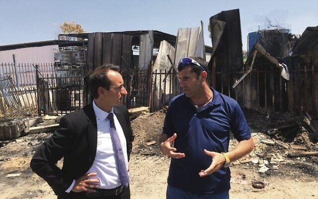Dave Sharma during his time as ambassador to Israel, pictured with Sderot mayor Alon Davidi. Dave Sharma during his time as ambassador to Israel, pictured with Sderot mayor Alon Davidi.