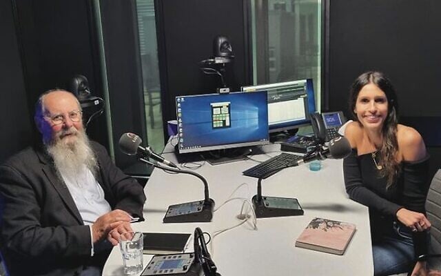 Ephraim Finch and Sarah Grynberg recording the podcast episode. Ephraim Finch and Sarah Grynberg recording the podcast episode.