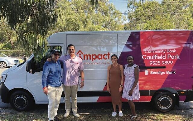 Community Bank Caulfield Park representatives: Cr Sam Parasol OAM JP, Graeme Goldman, Hannah Downes and Rachael Mwangi with the new Impact van. Community Bank Caulfield Park representatives: Cr Sam Parasol OAM JP, Graeme Goldman, Hannah Downes and Rachael Mwangi with the new Impact van.