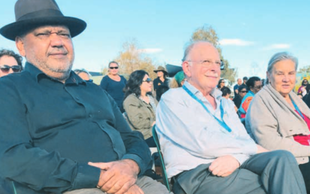 Mark Leibler at the Uluru Statement of the Heart ceremony in 2017, flanked by Noel Pearson (left) and Pat Anderson. Mark Leibler at the Uluru Statement of the Heart ceremony in 2017, flanked by Noel Pearson (left) and Pat Anderson.