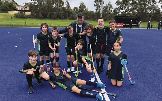 Maccabi Victoria Hockey Club's U12s team after their big round 1 win over Casey last weekend. Maccabi Victoria Hockey Club's U12s team after their big round 1 win over Casey last weekend.
