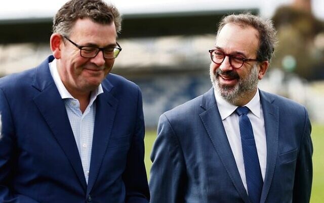 Martin Pakula (right) with Premier Daniel Andrews at a Commonwealth Games press conference in April. Photo: AAP Image/Con Chronis Martin Pakula (right) with Premier Daniel Andrews at a Commonwealth Games press conference in April. Photo: AAP Image/Con Chronis
