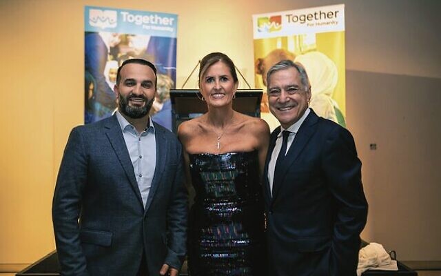 From left: Danny Abdallah, Together For Humanity CEO Diane Harapin and journalist John Mangos. From left: Danny Abdallah, Together For Humanity CEO Diane Harapin and journalist John Mangos.