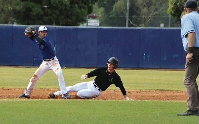 Cal Fingleson fielding at second base in a recent youth league match. Cal Fingleson fielding at second base in a recent youth league match.