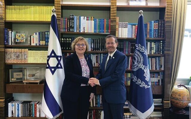 Assistant Secretary of State for Near Eastern Affairs Barbara Leaf meets with Israel's President Isaac Herzog. Photo: US Embassy Jerusalem/Twitter Assistant Secretary of State for Near Eastern Affairs Barbara Leaf meets with Israel's President Isaac Herzog. Photo: US Embassy Jerusalem/Twitter