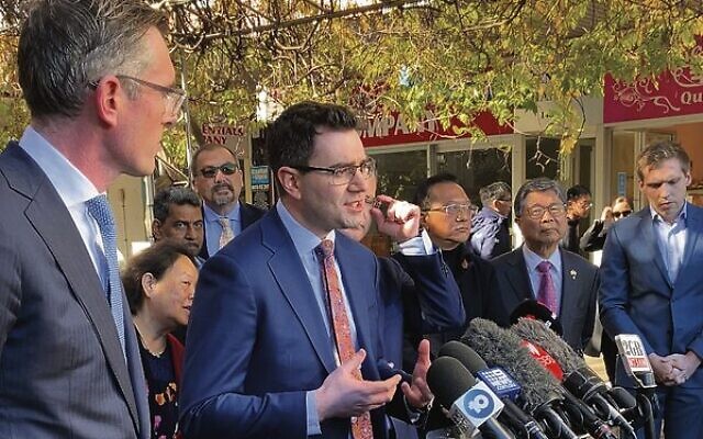 Premier Dominic Perrottet (left) and JBD CEO Darren Bark. Premier Dominic Perrottet (left) and JBD CEO Darren Bark.
