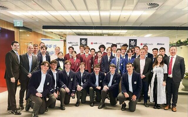 Some of the participating students from Jewish schools at the seminar at National Australia Bank's Sydney head office on June 20. Some of the participating students from Jewish schools at the seminar at National Australia Bank's Sydney head office on June 20.