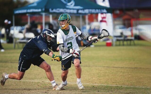 Liam Harari (right) in action for the Australian men's U21 team versus Victoria at the 2022 Lacrosse National Championships in Footscray, Melbourne, on June 11.
Photo: Photo: Peter Haskin Liam Harari (right) in action for the Australian men's U21 team versus Victoria at the 2022 Lacrosse National Championships in Footscray, Melbourne, on June 11.
Photo: Photo: Peter Haskin