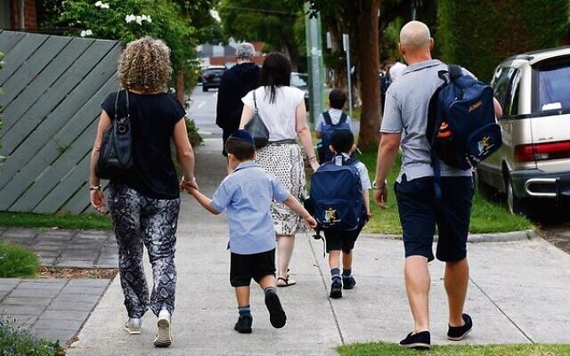 Jewish students on their way to school. Photo: Peter Haskin Jewish students on their way to school. Photo: Peter Haskin