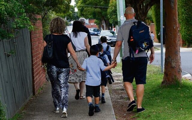Students at Sholem Aleichem College on the first day of school in 2019. Photo: Peter Haskin Students at Sholem Aleichem College on the first day of school in 2019. Photo: Peter Haskin