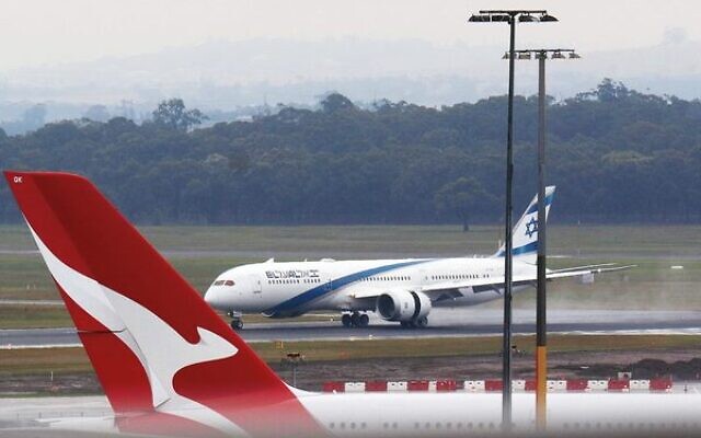The first El Al passenger flight, LY 85, to land in Melbourne on Thursday, April 2, 2020. Photo: Peter Haskin. The first El Al passenger flight, LY 85, to land in Melbourne on Thursday, April 2, 2020. Photo: Peter Haskin.
