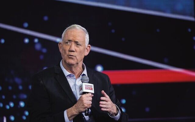 Benny Gantz at the Channel 13 News conference in Jerusalem. Photo: Yonatan Sindel/Flash90 Benny Gantz at the Channel 13 News conference in Jerusalem. Photo: Yonatan Sindel/Flash90