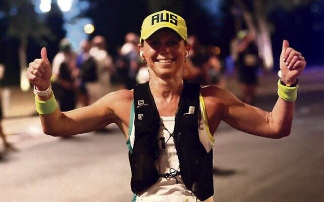 Gold medal winner Nicole Katz after completing the half marathon in Jerusalem on July 18. Photo: Maccabi Australia media team. Gold medal winner Nicole Katz after completing the half marathon in Jerusalem on July 18. Photo: Maccabi Australia media team.