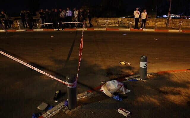 The Scene of a terror attack outside Jerusalem Old City, August 14,2022. Photo by Yonatan Sindel/Flash90 The Scene of a terror attack outside Jerusalem Old City, August 14,2022. Photo by Yonatan Sindel/Flash90