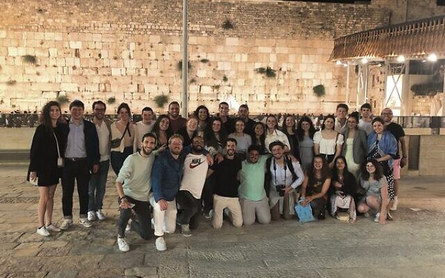 The WUJS group at the Western Wall. The WUJS group at the Western Wall.