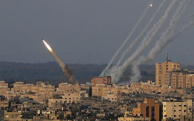 Rockets are launched from the Gaza Strip towards Israel, in Gaza City, Sunday, August 7. Photo: AP Photo/Hatem Moussa Rockets are launched from the Gaza Strip towards Israel, in Gaza City, Sunday, August 7. Photo: AP Photo/Hatem Moussa