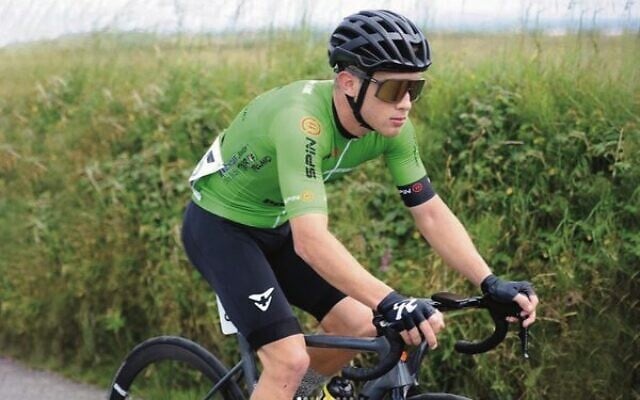 Brayden Bloch wearing the green jersey in stage 3 of the 2022 Junior Tour of Ireland. Brayden Bloch wearing the green jersey in stage 3 of the 2022 Junior Tour of Ireland.