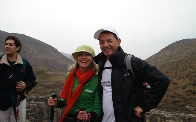 Professor Jonathan Cebon and Olivia Newton John during their 228 km walk of the Great Wall of China in 2008 to raise awareness for cancer Professor Jonathan Cebon and Olivia Newton John during their 228 km walk of the Great Wall of China in 2008 to raise awareness for cancer