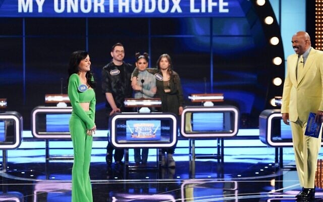 Julia Haart and her family compete on Celebrity Family Feud, hosted by comedian Steve Harvey. Photo: ABC/Christopher Willard Julia Haart and her family compete on Celebrity Family Feud, hosted by comedian Steve Harvey. Photo: ABC/Christopher Willard