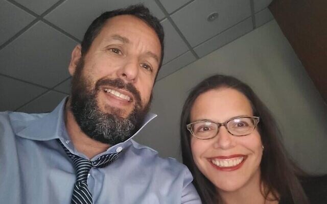 Actor Adam Sandler (left) with Rabbi Robyn Fryer Bodzin of Toronto's Beth Tzedec Synagogue. Photo: Robyn Fryer Bodzin Actor Adam Sandler (left) with Rabbi Robyn Fryer Bodzin of Toronto's Beth Tzedec Synagogue. Photo: Robyn Fryer Bodzin