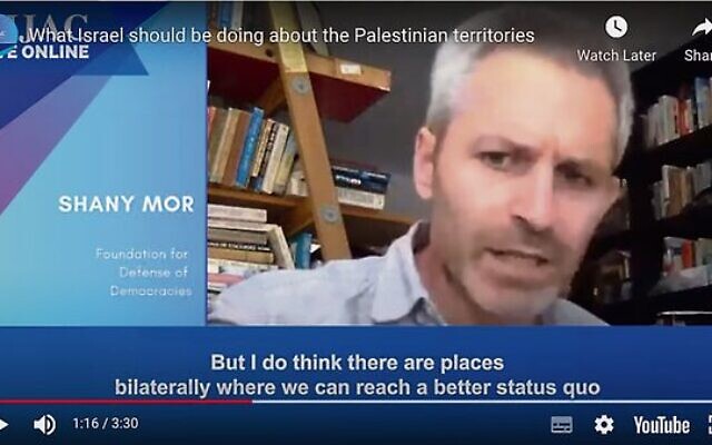 Dr Shany Mor presenting an AIJAC webinar. Dr Shany Mor presenting an AIJAC webinar.
