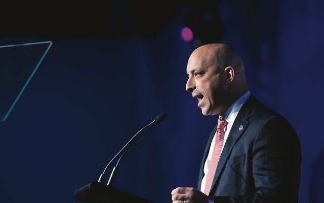 Jonathan Greenblatt at the 2022 JNF NSW gala event at The Venue, Alexandria. Photo: Giselle Haber Jonathan Greenblatt at the 2022 JNF NSW gala event at The Venue, Alexandria. Photo: Giselle Haber