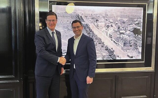 Retiring MP Jonathan O'Dea (left) with JBD CEO Darren Bark. Retiring MP Jonathan O'Dea (left) with JBD CEO Darren Bark.