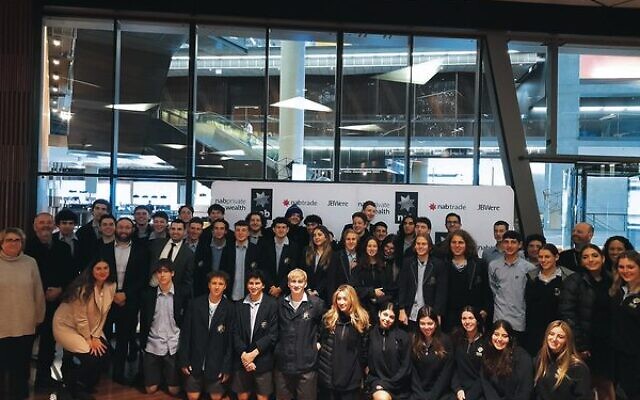 Students from Jewish schools at a banking education seminar at NAB's Melbourne head office on September 5. Students from Jewish schools at a banking education seminar at NAB's Melbourne head office on September 5.