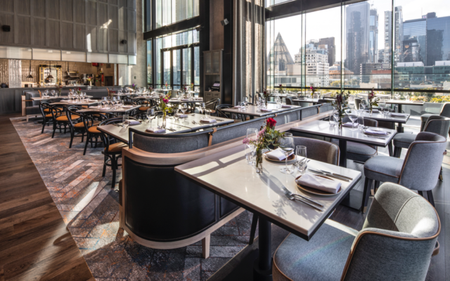 voco Melbourne Central’s Blacksmith Brasserie restaurant. voco Melbourne Central’s Blacksmith Brasserie restaurant.