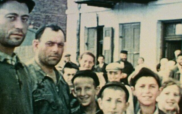 Townspeople shown in the predominantly Jewish village of Nasielsk, Poland, in 1938, as seen in Bianca Stigter's
Three Minutes: A Lengthening. Photo: Family Affair Films/US Holocaust Memorial Museum Townspeople shown in the predominantly Jewish village of Nasielsk, Poland, in 1938, as seen in Bianca Stigter's
Three Minutes: A Lengthening. Photo: Family Affair Films/US Holocaust Memorial Museum