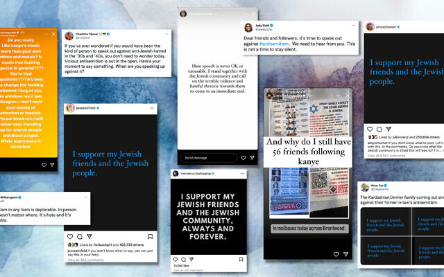On Sunday and Monday, celebrities shared an Instagram post in solidarity with Jews dealing with antisemitism. Photo: screenshots via Twitter, Instagram/Design by Jackie Hajdenberg On Sunday and Monday, celebrities shared an Instagram post in solidarity with Jews dealing with antisemitism. Photo: screenshots via Twitter, Instagram/Design by Jackie Hajdenberg