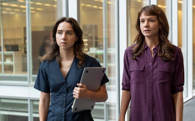 From left: Jodi Kantor (Zoe Kazan) and Megan Twohey (Carey Mulligan) in 'She Said,' directed by Maria Schrader. From left: Jodi Kantor (Zoe Kazan) and Megan Twohey (Carey Mulligan) in 'She Said,' directed by Maria Schrader.