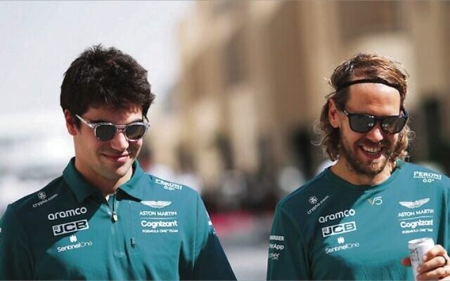 Aston Martin's F1 drivers Lance Stroll (left) and Sebastian Vettel in Abu Dhabi last weekend. Photo: Aston Martin F1 Racing Aston Martin's F1 drivers Lance Stroll (left) and Sebastian Vettel in Abu Dhabi last weekend. Photo: Aston Martin F1 Racing